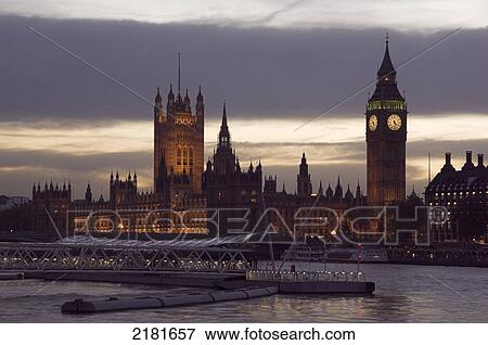Europe, Uk, England, London, Houses Of Parliament And Big Ben At Dusk View Large Photo Image Stock Photo - Europe, Uk, England, London, Houses Of Parliament And Big Ben At Dusk. Fotosearch