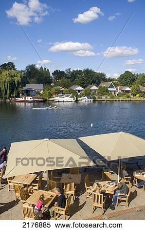 Europe, Uk, England, Walton On Thames Riverside Tables View Large Photo Image Stock Photography - Europe, Uk, England, Walton On Thames Riverside Tables. Fotosearch