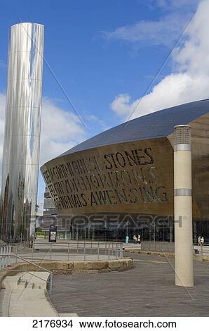Picture - Europe, Uk, United Kingdom, Wales, Cymru, Cardiff, Millenium Center. Fotosearch