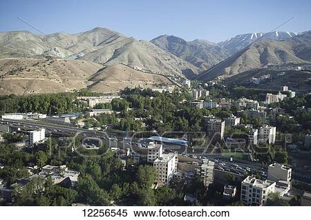 Evin suburb, ring road and lower slopes of Alborz Mountains, Northern Tehran; Tehran, Iran View Large Photo Image Stock Photography - Evin suburb, ring road and lower slopes of Alborz Mountains, Northern Tehran; Tehran, Iran. Fotosearch