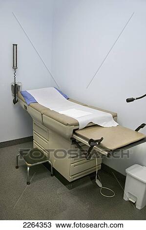 Stock Image - Examination bed in doctor's office; toronto ontario canada. Fotosearch