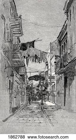Exchange Alley Looking Toward Canal Street New Orleans Louisiana America From The Book The Century Illustrated Monthly Magazine May To October 1883 View Large Photo Image Stock Photo - Exchange Alley Looking Toward Canal Street New Orleans Louisiana America From The Book The Century Illustrated Monthly Magazine May To October 1883. Fotosearch
