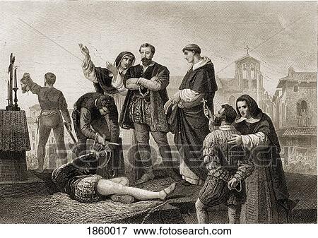 Stock Photo - Execution Of The Comuneros Of Castille, Villalar, Spain. 24 April 1521. Juan De Padillo 1491-1521, Juan Bravo Comunero De Segovia B? -1521 And Francisco Maldonado Comunero De Salamanca, 1480-1521. Fotosearch