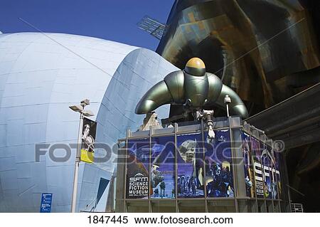Stock Photography - Experience Music Project And Science Fiction Museum And Hall Of Fame; Seattle Center, Seattle, Washington State, Usa. Fotosearch