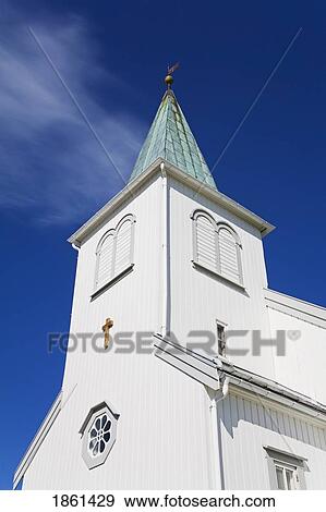 Stock Photo - Exterior Of Church, Honningsvag, Mageroy Island, Norway, Scandinavia. Fotosearch