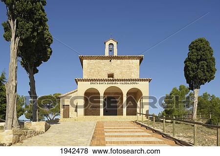 Stock Photo - Exterior Of Ermita De Santa Barbara Hermitage; Valdealgorfa Spain. Fotosearch