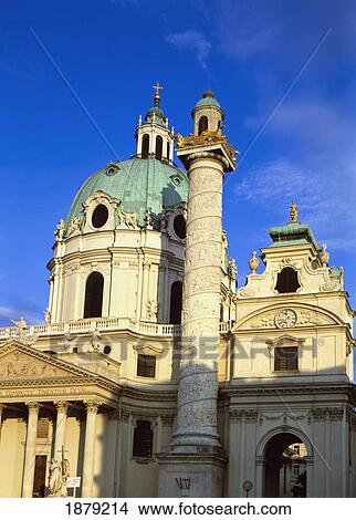 Exterior Of Karlskirche View Large Photo Image Picture - Exterior Of Karlskirche. Fotosearch