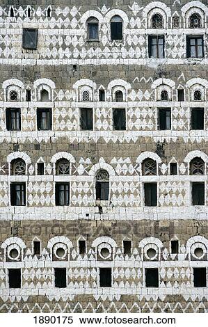 Stock Photography - Exterior Of Ornate Mud House, Close Up. Fotosearch
