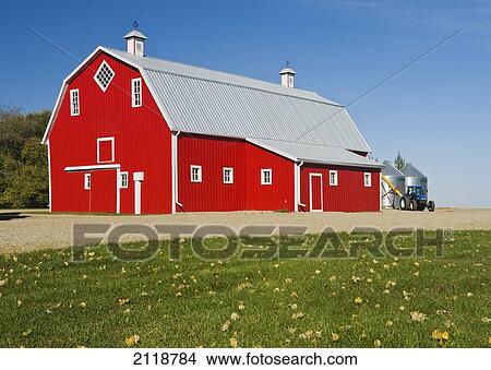 Exterior Of Red Barn; Woseley Saskatchewan Canada View Large Photo Image Picture - Exterior Of Red Barn; Woseley Saskatchewan Canada. Fotosearch
