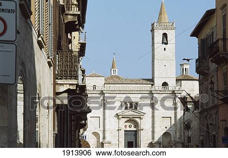 Stock Photograph - Exterior Of S. Emidio's Duomo (Church). Fotosearch