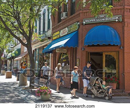 Stock Photo - Exterior of Silver Club building; Glenwood Springs. Colorado. USA. Fotosearch