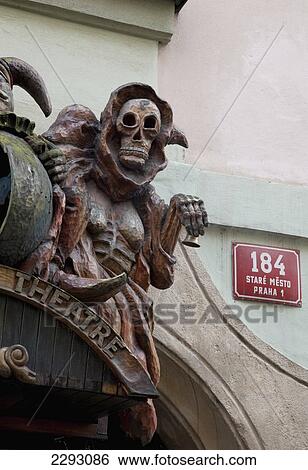 Stock Photograph - Exterior of the Marionette Theatre, Old Town, Stare Mesto District, Prague, Czech Republic, Europe. Fotosearch