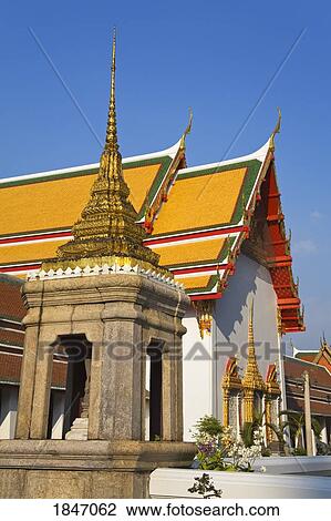 Stock Image - Exterior Of Wat Pho Temple In Rattanakosin District; Bangkok, Thailand. Fotosearch