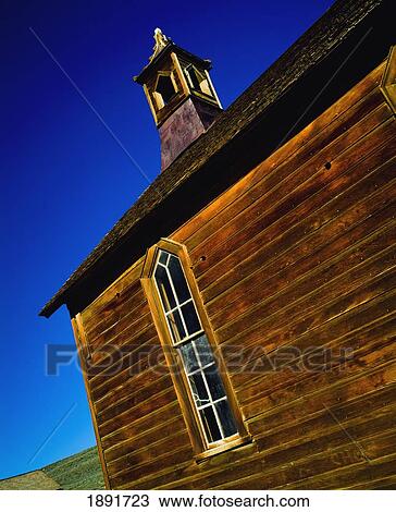 Stock Image - Exterior Of Wooden Building In Ghost Town. Fotosearch