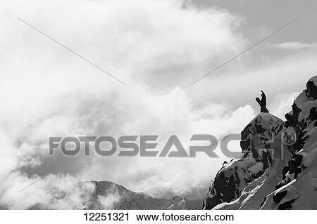 Stock Image - Extreme snowboarding; New Zealand. Fotosearch