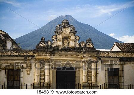 Facade Of Baroque Building; Antigua, Guatemala View Large Photo Image Stock Photo - Facade Of Baroque Building; Antigua, Guatemala. Fotosearch