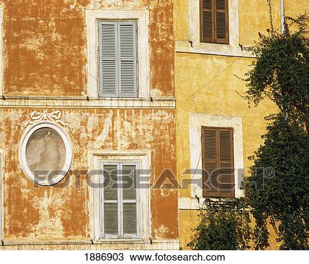 Facade Of Roman Apartment Blocks Near Lungotevere Tebaldi View Large Photo Image Stock Image - Facade Of Roman Apartment Blocks Near Lungotevere Tebaldi. Fotosearch