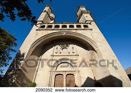 Stock Image - Facade Of San Andres Church, Elciego, Basque Country, Spain. Fotosearch