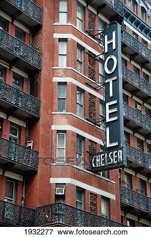 Stock Photo - Facade Of The Famous Hotel Chelsea, Manhattan, New York, Usa. Fotosearch