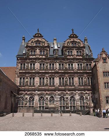 Facade Of The Friedrichsbau Bulding As Seen From The Courtyard Of Heidelberg Castle; Heidelberg Baden-Wurttemberg Germany View Large Photo Image Stock Photography - Facade Of The Friedrichsbau Bulding As Seen From The Courtyard Of Heidelberg Castle; Heidelberg Baden-Wurttemberg Germany. Fotosearch