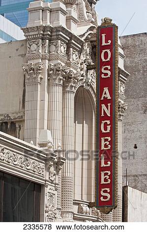Facade With Informational Sign; Los Angeles, California, Usa View Large Photo Image Stock Photo - Facade With Informational Sign; Los Angeles, California, Usa. Fotosearch