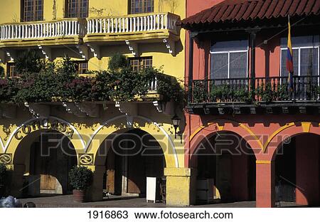 Facades In Plaza De Los Coches View Large Photo Image Stock Image - Facades In Plaza De Los Coches. Fotosearch