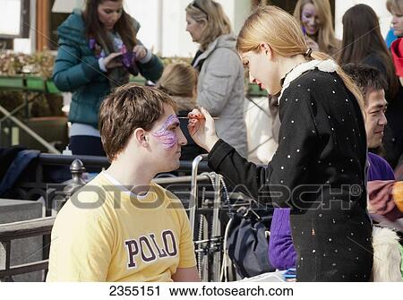 Face painting during the Venice Carnival; Venice, Italy View Large Photo Image Stock Image - Face painting during the Venice Carnival; Venice, Italy. Fotosearch