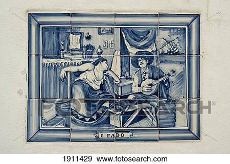 Fado Glazed Tile, Sintra, Portugal View Large Photo Image Stock Photo - Fado Glazed Tile, Sintra, Portugal. Fotosearch