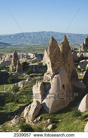 Stock Photo - Fairy Chimneys And Cave Houses In Uchisar; Turkey. Fotosearch