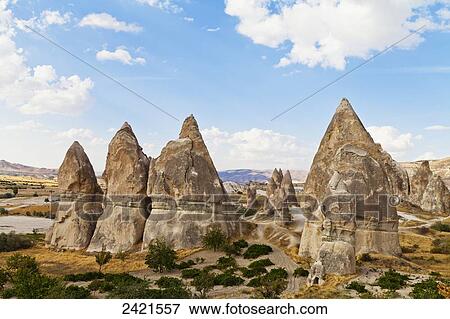 Stock Photo - Fairy Chimneys in Rose Valley; Cappadocia, Turkey. Fotosearch