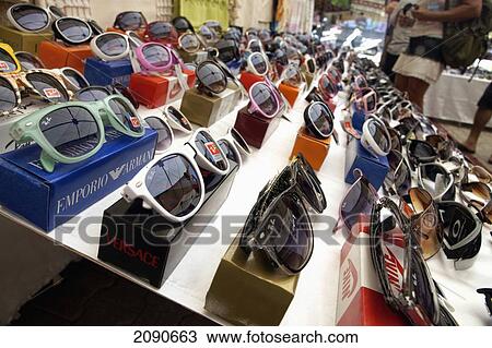Stock Image - Fake Designer Sunglasses On Sale At Fethiye Market, The Turquoise Coast, Southern Turkey. Fotosearch