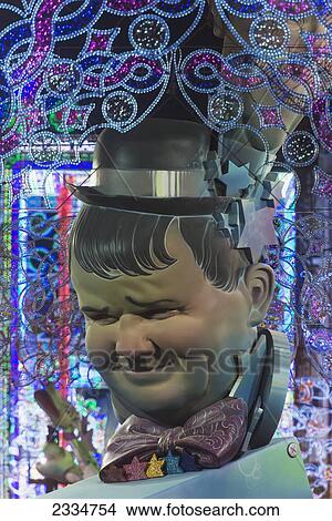 Picture - Falla Of Oliver Hardy During Fallas Festival; Valencia, Spain. Fotosearch