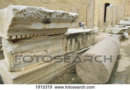 Stock Photo - Fallen Colonade, Severan Basilica. Fotosearch