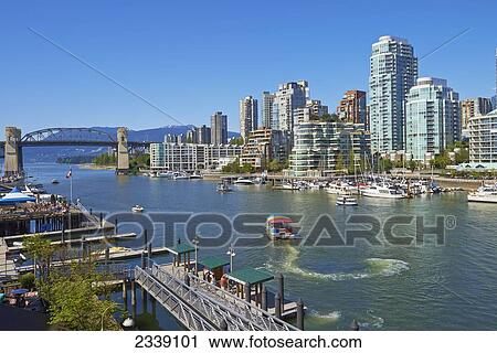 False Creek To Burrard Bridge With English Bay; Vancouver, British Columbia, Canada View Large Photo Image Stock Image - False Creek To Burrard Bridge With English Bay; Vancouver, British Columbia, Canada. Fotosearch