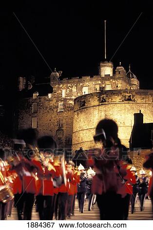 Stock Photo - Famous Edinburgh Military Tattoo At Edinburgh Castle. Fotosearch