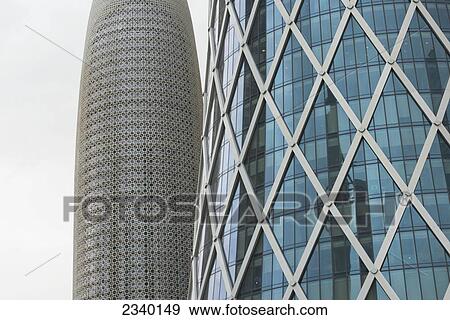 Stock Photo - Fantastic Downtown Architecture; Doha, Na, Qatar. Fotosearch