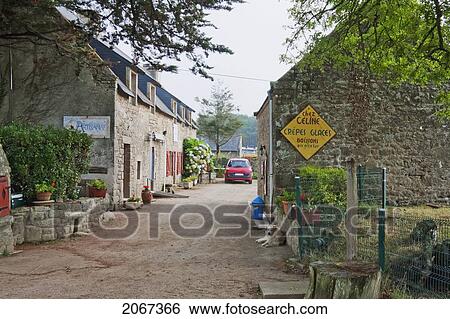 Stock Photograph - Farm House By The Kermario Alignments, Carnac, Morbihan, France. Fotosearch