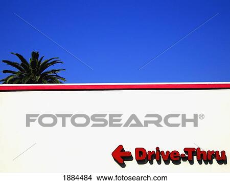 Fast Food Outlet And Palm Trees On Sunset Boulevard View Large Photo Image Picture - Fast Food Outlet And Palm Trees On Sunset Boulevard. Fotosearch