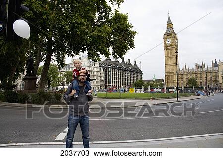 Father And Son In Front Of Big Ben; London England View Large Photo Image Stock Image - Father And Son In Front Of Big Ben; London England. Fotosearch