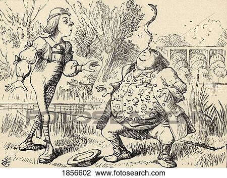 Stock Image - Father William Balancing An Eel On His Nose Illustration By John Tenniel From The Book Alices's Adventures In Wonderland By Lewis Carroll Published 1891. Fotosearch