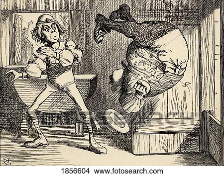 Picture - Father William Does A Back Somersalt Illustration By John Tenniel From The Book Alices's Adventures In Wonderland By Lewis Carroll Published 1891. Fotosearch