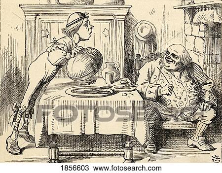 Stock Image - Father William Having Eaten The Goose Illustration By John Tenniel From The Book Alices's Adventures In Wonderland By Lewis Carroll Published 1891. Fotosearch