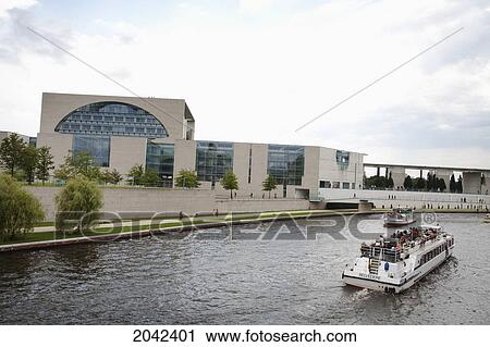 Stock Image - Federal Chancellery And Spree River, Berlin, Germany. Fotosearch