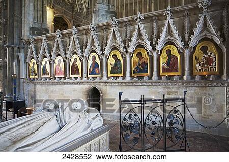 Stock Image - Fedorov's Iconostasis in the retroquire of Winchester Cathedral; Winchester, Hampshire, England. Fotosearch