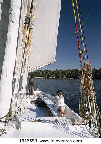 Stock Image - Felucca On River Nile. Fotosearch