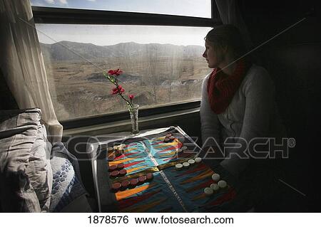 Female Backpacker Looking Out Of Sleeper Train Window. View Large Photo Image Stock Photograph - Female Backpacker Looking Out Of Sleeper Train Window.. Fotosearch