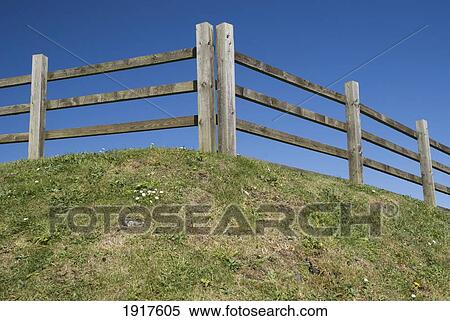 Stock Photography - Fence On Top Of Hill. Fotosearch