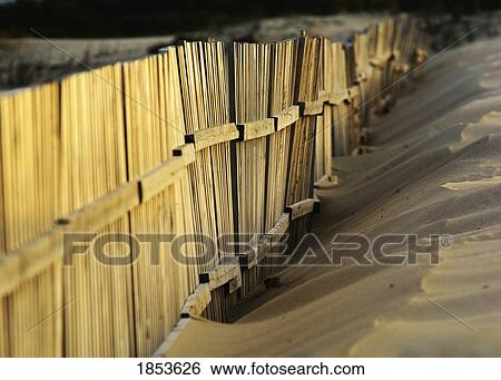 Stock Photograph - Fenced In Area Of Beach; Tarifa, Cadiz, Spain. Fotosearch