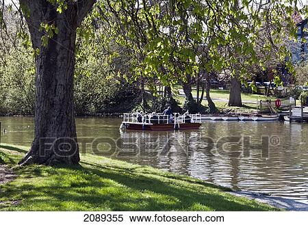 Ferry Across River Avon; Stratford-Upon-Avon, England View Large Photo Image Stock Photography - Ferry Across River Avon; Stratford-Upon-Avon, England. Fotosearch