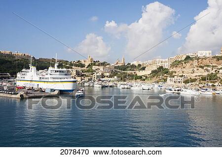 Ferry And Fishing Boats In The Harbour, Mgarr, Gozo Island, Malta View Large Photo Image Stock Image - Ferry And Fishing Boats In The Harbour, Mgarr, Gozo Island, Malta. Fotosearch
